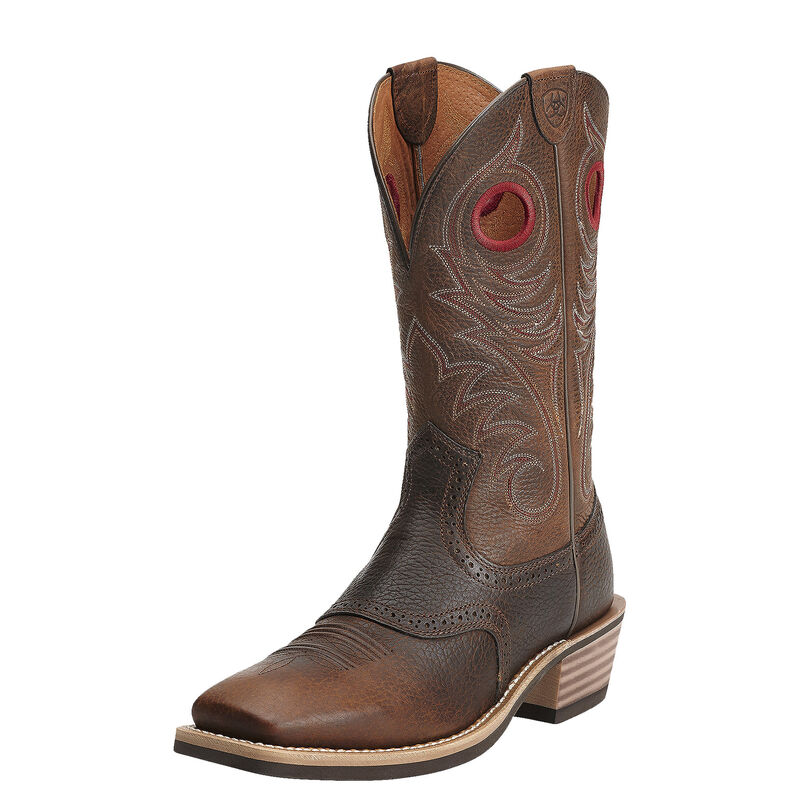 Ariat Heritage Roughstock Wide Square Toe - Miesten TummanRuskea Bootsit ( NTYPRF-063 )